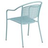 Flash Furniture 5PK Sky Blue Steel Patio Arm Chair with Round Back 5-CO-3-SKY-GG