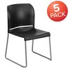 Flash Furniture Black Plastic Sled Stack Chair 5-RUT-238A-BK-GG