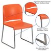 Flash Furniture Org Plastic Sled Stack Chair 5-RUT-238A-OR-GG