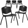 Flash Furniture HERCULES Series 880 lb. Capacity Black Plastic Stack Chair 5-RUT-D01-BK-GG