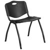 Flash Furniture HERCULES Series 880 lb. Capacity Black Plastic Stack Chair 5-RUT-D01-BK-GG