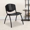 Flash Furniture Black Plastic Stack Chair 5-RUT-NF01A-BK-GG