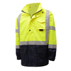 Gss Safety Class 3 Premium Hooded Rain Jacket, Black 6003-L/XL