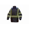 Gss Safety Premium Two Tone Hooded Rain Coat, Black 6007-4/5XL