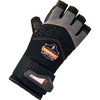 Proflex By Ergodyne Half Finger Mechanics Impact Gloves, 2XL, Black 910