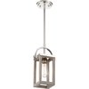 Nuvo Lighting Bliss 1-Light 60W Incandescent Mini-Pendant Fixture, Driftwood / Polished Nickel Accents Finish 60/6484