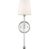 Nuvo Olmstead 1-Light Wall Sconce - Polished Nickel Finish with White Linen Shade 60/6688