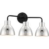 Nuvo Sloan 3-Light Vanity - Matte Black Finish with Polished Nickel Shade 60/6773