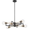 Nuvo Intention 6-Light Chandelier - Warm Brass and Black Finish 60/6976