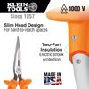 Klein Tools 6 7/8 in D203 Needle Nose Plier, Side Cutter Cushion Grip Handle D203-6-INS
