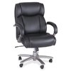 Safco Big and Tall Chair, Bonded Leather, 19-1/2" to 22-3/4" Height, Loop Arms, Black 3503BL
