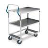 Lakeside Stainless Steel Ergo-One Series 2-Shelf Cart; 500 lb Capacity, 21"x35" 6820
