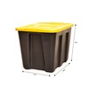 Durabilt Storage Tote with Snap Lid, Black/Yellow, Polyethylene, 22 1/2 in L, 17 1/2 in W, 16 1/2 in H 6921GRBKYL.08