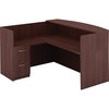 Lorell 15-1/2" W 2 Drawer Lorell Contemporary Furniture, Laminate, Mahogany (Cabinet), Silver (Handle) LLR69605