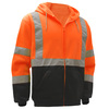 Gss Safety Class 3 Zipper Front Hooded Sweatshirt 7004-LG