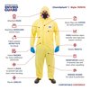 International Enviroguard Hooded Chemical Resistant Coveralls, 3XL, 12 PK, Yellow, Non-Woven Laminate, Zipper 7015YS-3XL