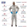 International Enviroguard Hooded Chemical Resistant Coveralls, 6 PK, Gray, Non-Woven Laminate, Zipper 7215GT-XL