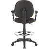 Boss Black Drafting Chair, 25" W 25" L 49-1/2" H, Adjustable, Fabric Seat, B1691 Series B1691-BK