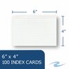 Roaring Spring Case of Recycled Index Cards 4"x6", 100 per pack, White Paper, Ruled on Front, Blank on Back 74834cs