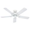 Hunter Sea Air Outdoor Ceiling Fan, 52" Blade Dia., White, ETL Wet 53054