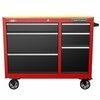 Craftsman S2000 Rolling Tool Cabinet, 6 Drawer, Black/Red, Steel, Wood, 41 in W x 18 in D x 34 in H CMST34062RB