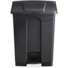 Safco 17 gal Rectangular Trash Can, Black, 16" Dia, Step-On, Plastic 9922BL