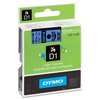 Dymo Adhesive Label Tape Cartridge 1/2" x 23 ft., Black/Blue 45016
