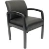 Boss Black Guest Chair, 23 in W 27" L 34" H, Fixed, Vinyl Seat B9580BK-BK