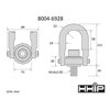 Hhip 1050 kg Standard U-Bar Hoist Ring With M14 X 2 Thread 8004-6928