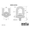 Hhip 2150 kg Standard U-Bar Hoist Ring With M20 X 2.50 Thread 8004-6936