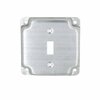 Raco Electrical Box Cover, Square, 2 Gangs, Galvanized Zinc, Toggle Switch 800C