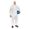 International Enviroguard Hooded Disposable Coveralls, 25 PK, White, Fabric, Zipper 8015-XL