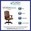 Flash Furniture Executive Chair, 19-1/2" to 23" Height, Fixed Arms, Bomber Brown Microfiber 802-BRN-GG