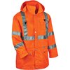 Glowear By Ergodyne Rain Jacket w/Hood, Hi-Vis Orange, 3XL 8365