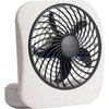 Treva/O2Cool 5" Table Fan, Non-Oscillating, 2 Speeds, 3VDC, White, FCC-Compliant Adapter FD05805