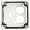 Raco Electrical Box Cover, Square, 2 Gang, Square, Galvanized Zinc, Duplex and Toggle Switch 906C
