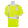 Erb Safety T-Shirt, Class 2, Hi-Viz, Lime, XL 14113