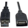 Tripp Lite Reversible USB Extension Cable, Blck, 1 ft UR024-001