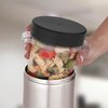 Thermos Stainless Steel Food Jar w/Micro Container, 12oz., Stainless Steel/Black TS3200TRI6