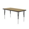 Correll Rectangle Adjustable Height Activity Kids School Table, 24" W X 48" L X 19" to 29" H, Fusion Maple A2448-REC-16