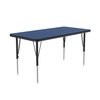 Correll Rectangle Adjustable Height Activity Kids School Table, 24" W X 60" L X 19" to 29" H, Blue A2460-REC-37