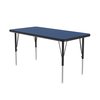 Correll Rectangle Adjustable Height Activity Kids School Table, 24" W X 60" L X 19" to 29" H, Blue A2460-REC-37