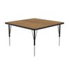 Correll Square Adjustable Height Activity Kids School Table, 36" W X 36" L X 19" to 29" H, Medium Oak A3636-SQ-06