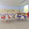 Correll Square Adjustable Height Activity Kids School Table, 36" W X 36" L X 19" to 29" H, Medium Oak A3636-SQ-06