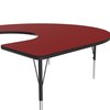 Correll Horseshoe Adjustable Height Activity Kids School Table, 60" W X 66" L X 19" to 29" H, Red A6066-HOR-35