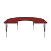 Correll Horseshoe Adjustable Height Activity Kids School Table, 60" W X 66" L X 19" to 29" H, Red A6066-HOR-35