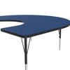 Correll Horseshoe Adjustable Height Activity Kids School Table, 60" W X 66" L X 19" to 29" H, Blue A6066-HOR-37