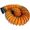 Rubber-Cal "Air Ventilator Orange Ventilation Duct Hose - 4" ID x 25' Length Hose (Fully Stretched) 01-W192