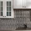 Fasade Fasade 18in x 24in Fleur-de-lis Crosshatch Silver Backsplash Panel 5pk PB6621