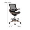 Flash Furniture Mesh Drafting Chair, Padded Flip-up BL-LB-8801X-D-GG